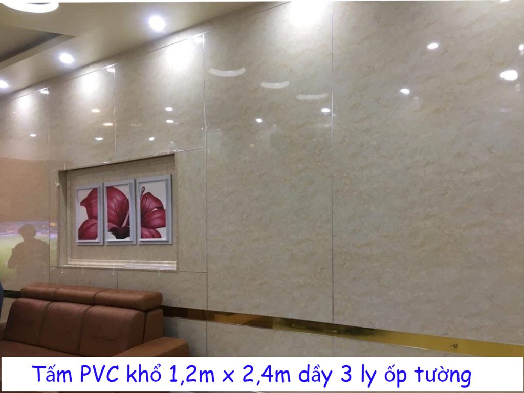 Tấm PVC khổ 1,2m x 2,4m dầy 3 ly ốp tường