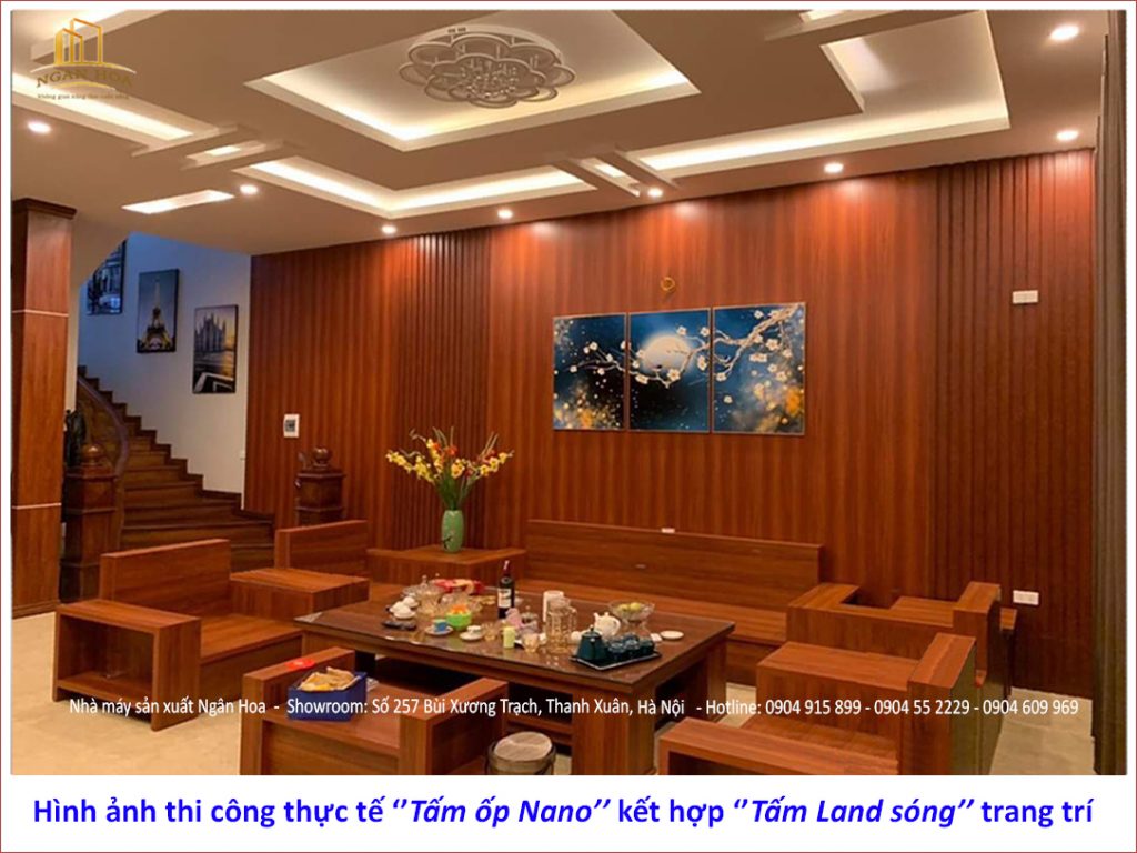 Hình ảnh thi công thực tế tấm ốp Ngân Hoa (1)