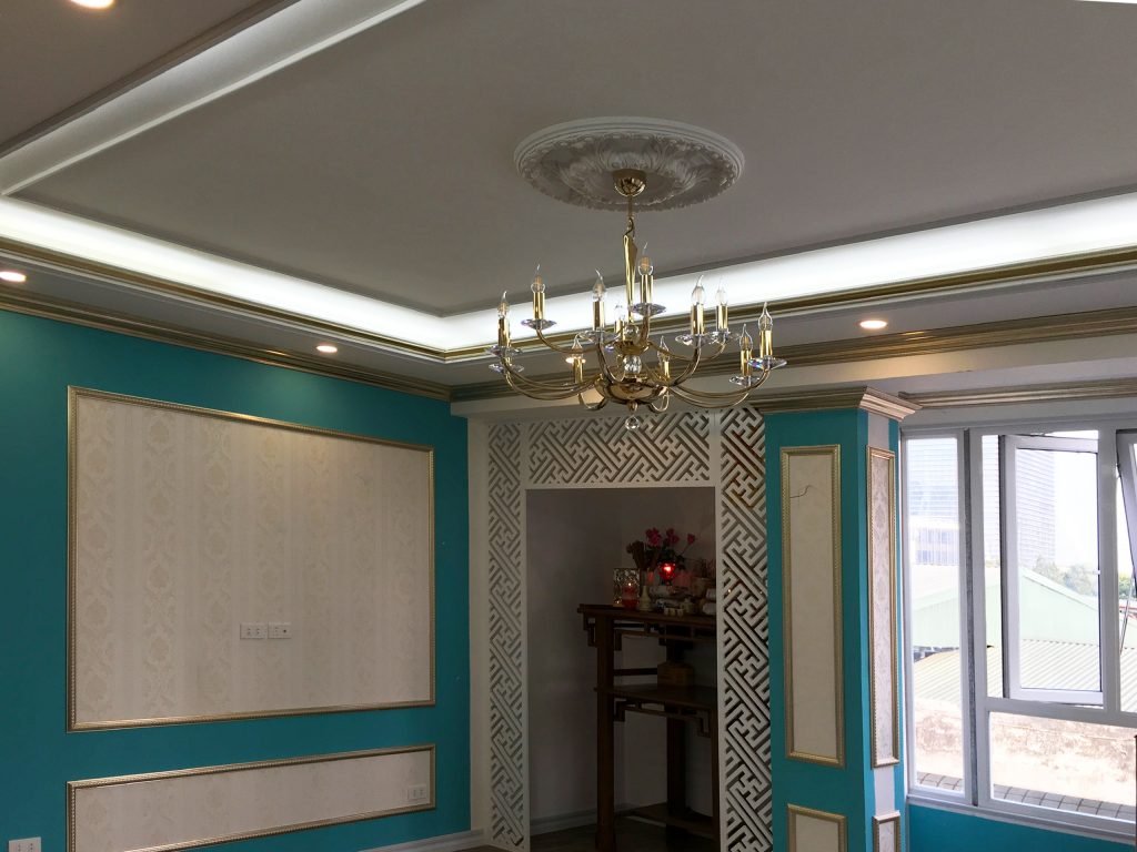 Phào trần, chỉ tường mã 2614 thi công thực tế căn hộ