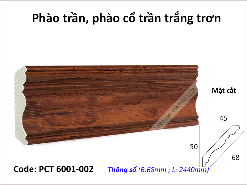 Phào trần vân gỗ màu cánh gián