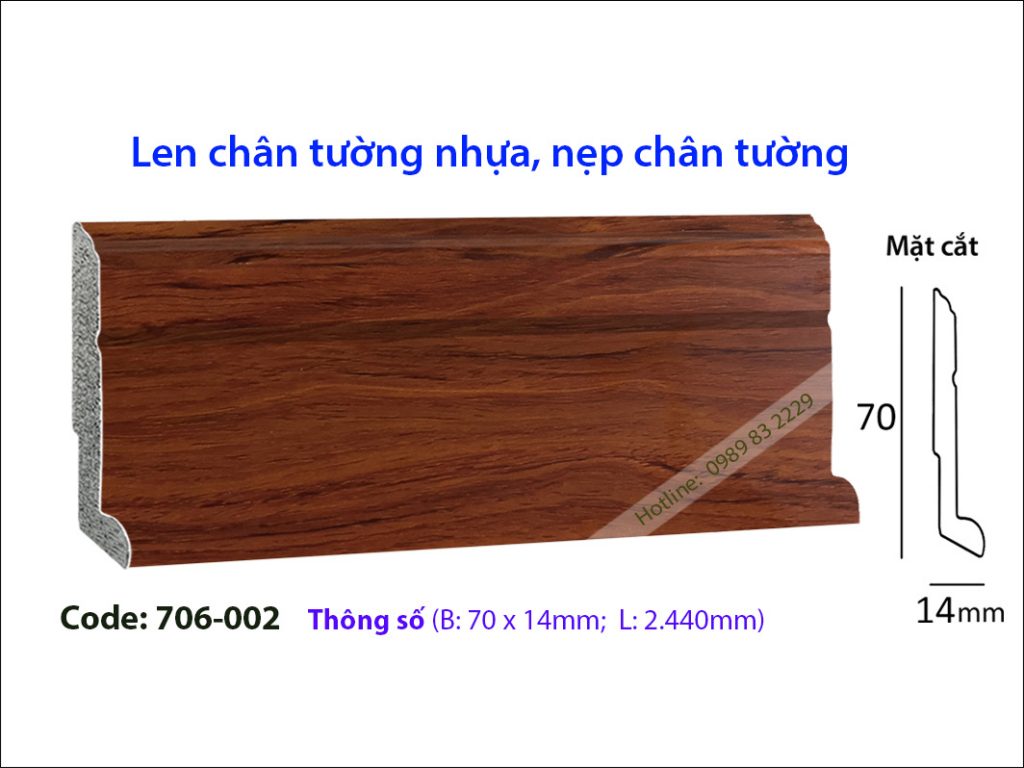 Len chân tường nhựa, nẹp chân tường 706-002