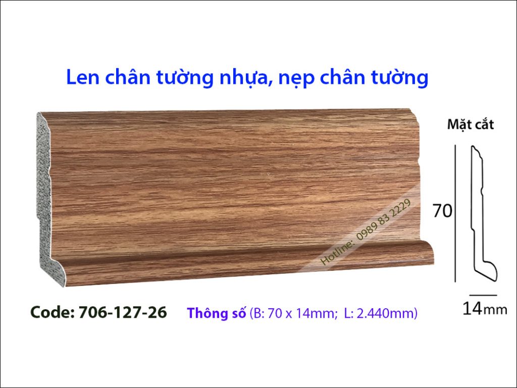 Len chân tường nhựa, nẹp chân tường 706-127-26