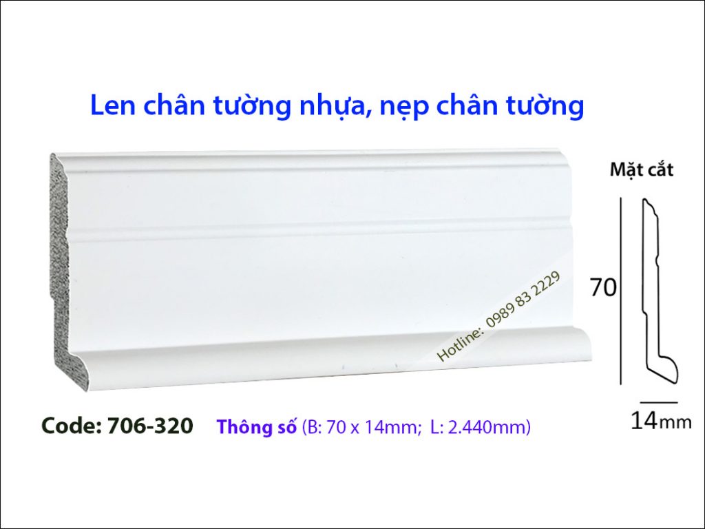 Len chân tường nhựa, nẹp chân tường 706-320