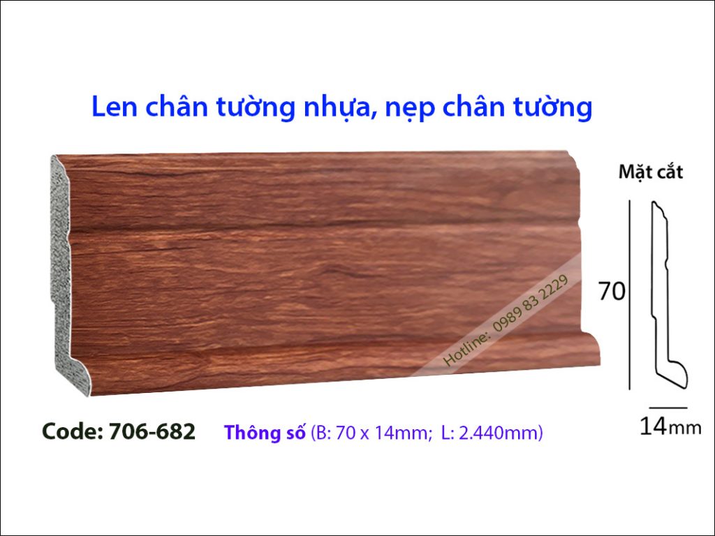 Len chân tường nhựa, nẹp chân tường 706-682