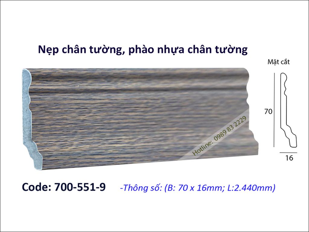 Nẹp chân tường, phào nhựa chân tường 700-551-9