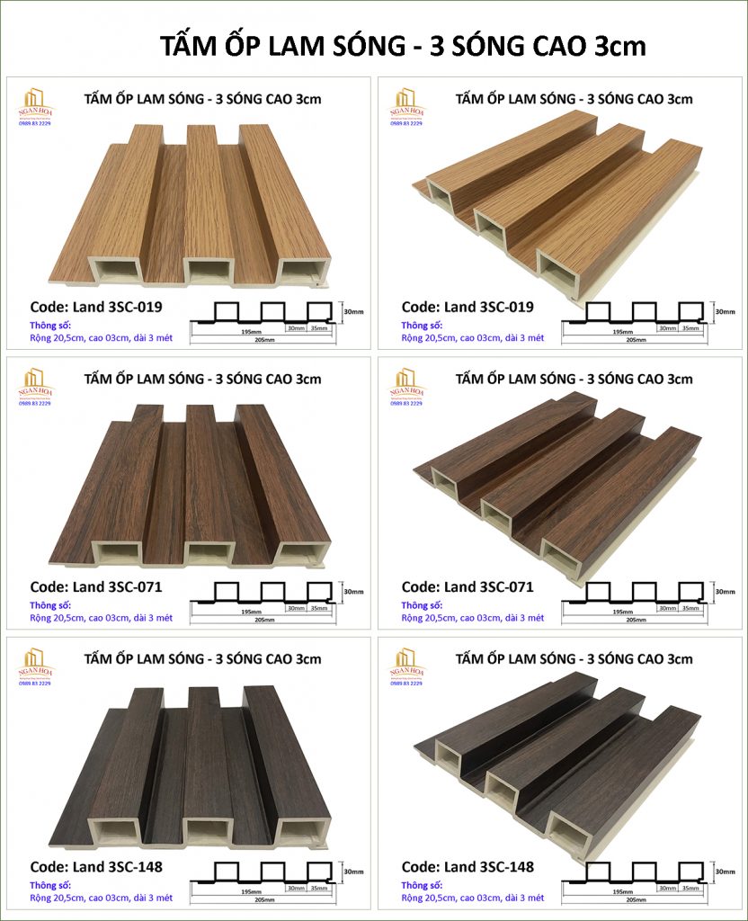Tổng hợp Tấm ốp Lam sóng Land 3S cao 3cm