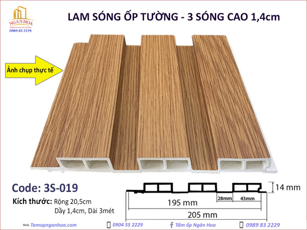 Lam sóng ốp tường 3S-019
