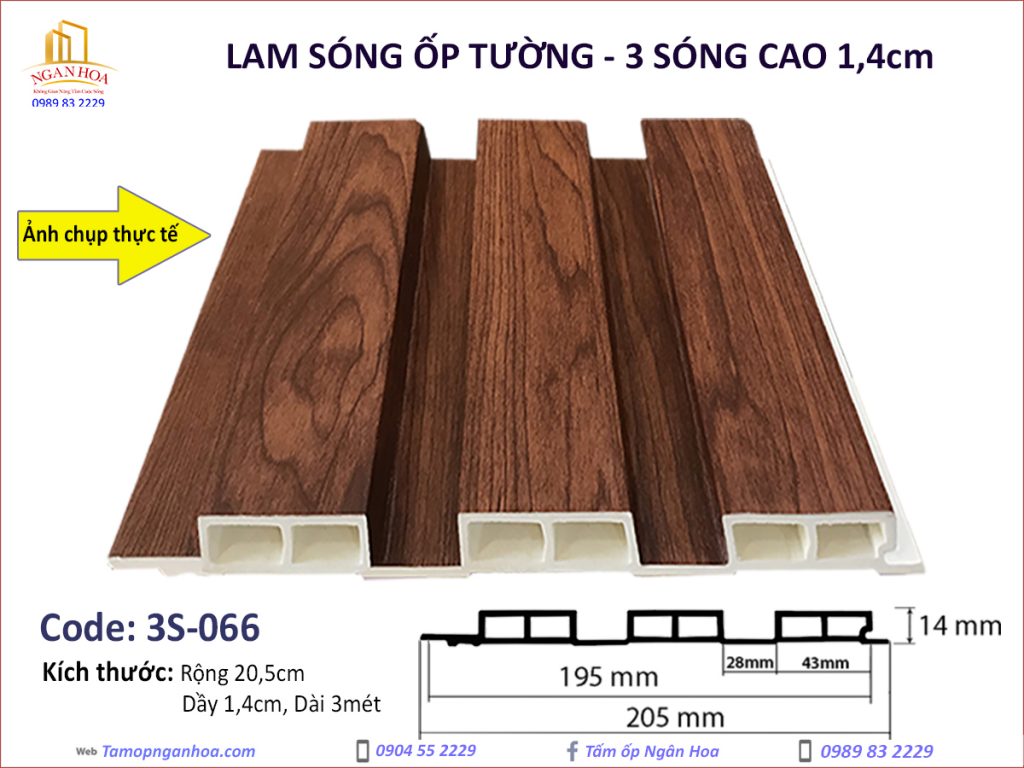 Lam sóng ốp tường 3S-066