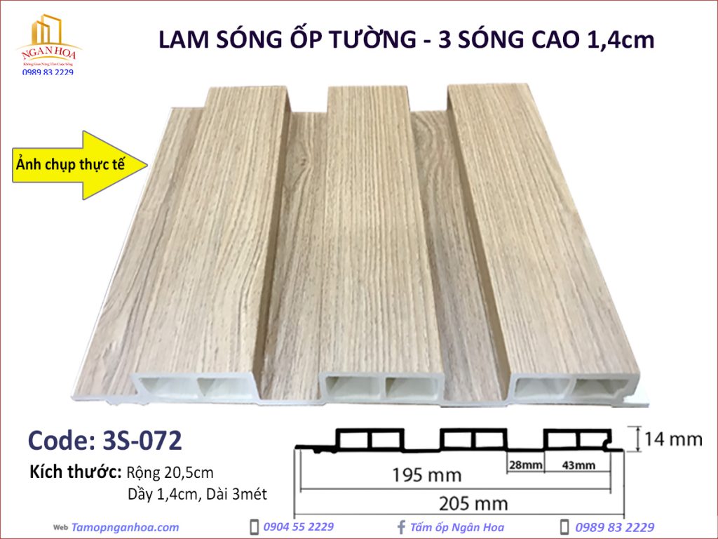 Lam sóng ốp tường 3S-072