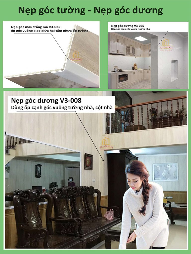 Ảnh thi công thực tế nẹp góc dương, nẹp góc V