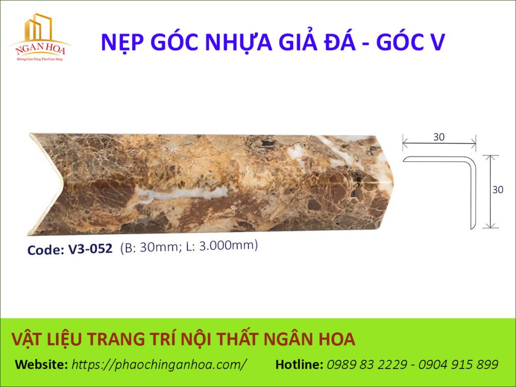 Nẹp góc nhựa giả đá V3-052