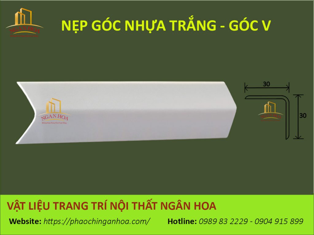 Nẹp góc nhựa trắng V3-025