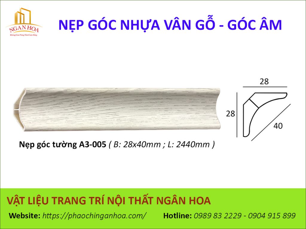 Nẹp góc nhựa vân gỗ A3-005