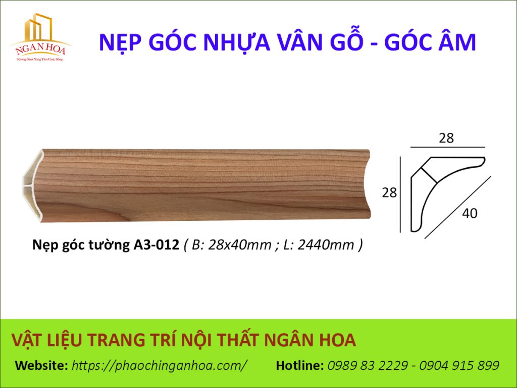Nẹp góc nhựa vân gỗ A3-012