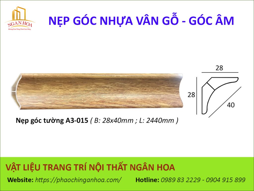 Nẹp góc nhựa vân gỗ A3-015