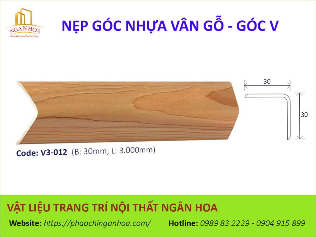 Nẹp góc nhựa vân gỗ V3-012