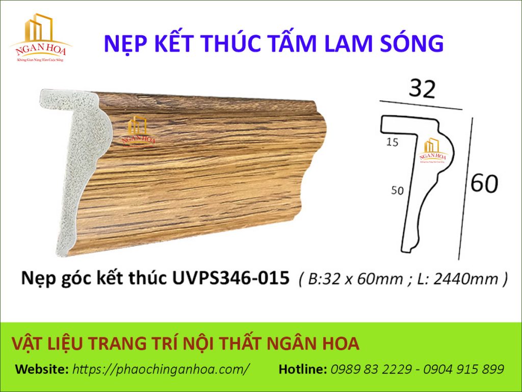 Nẹp kết thúc tấm Lam sóng UVPS346-015