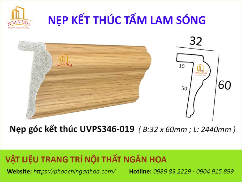 Nẹp kết thúc tấm Lam sóng UVPS346-019