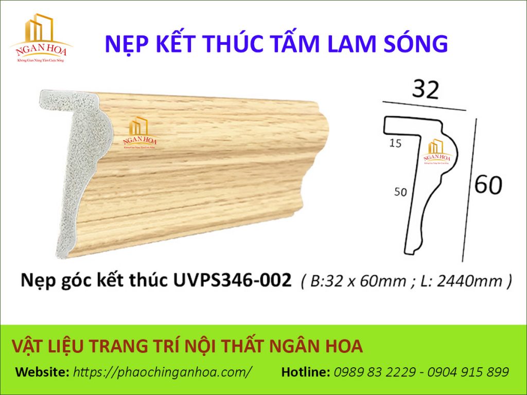 Nẹp kết thúc tấm Lam sóng UVPS346-019