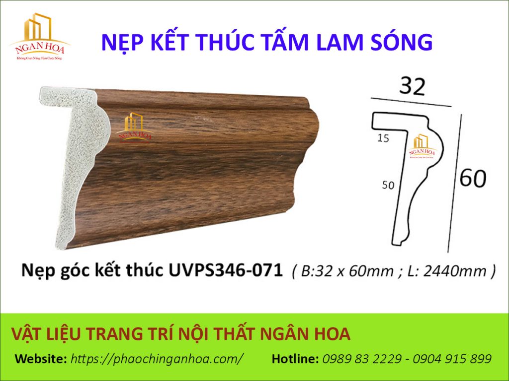 Nẹp kết thúc tấm Lam sóng UVPS346-071
