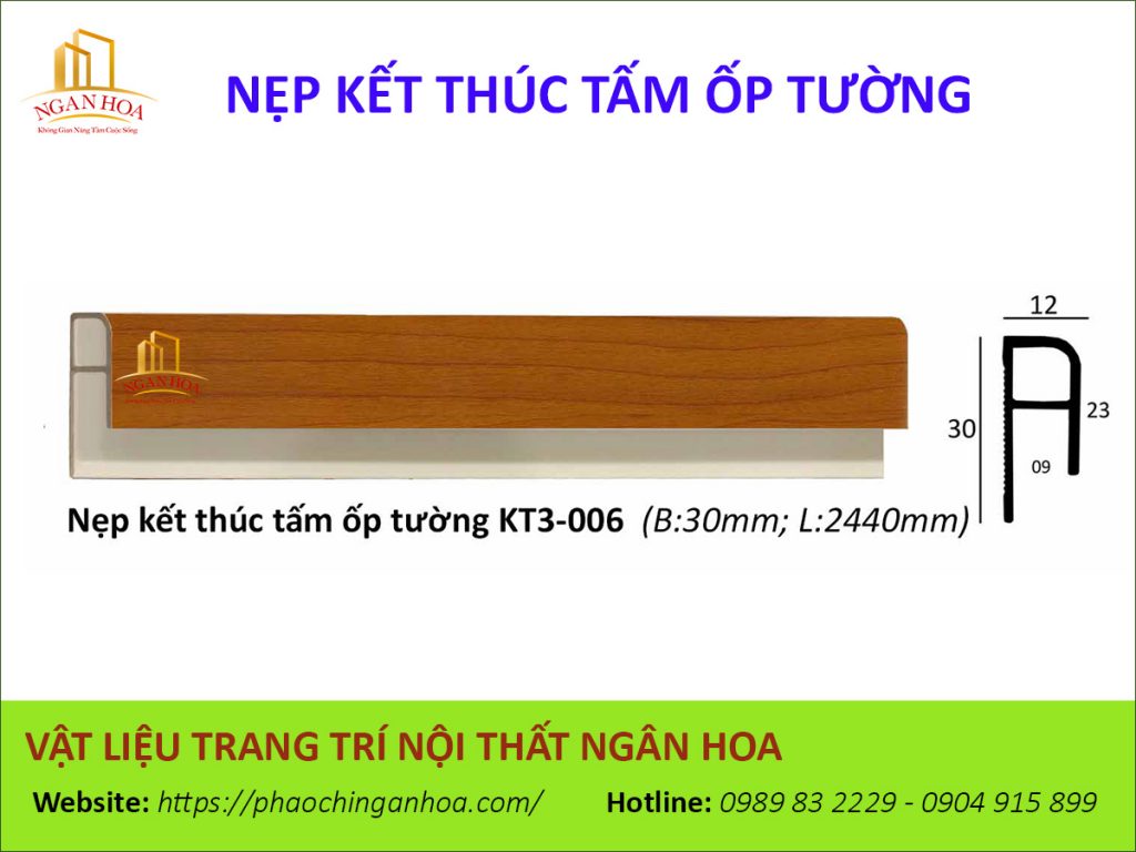 Nẹp kết thúc tấm ốp tường KT3-006.