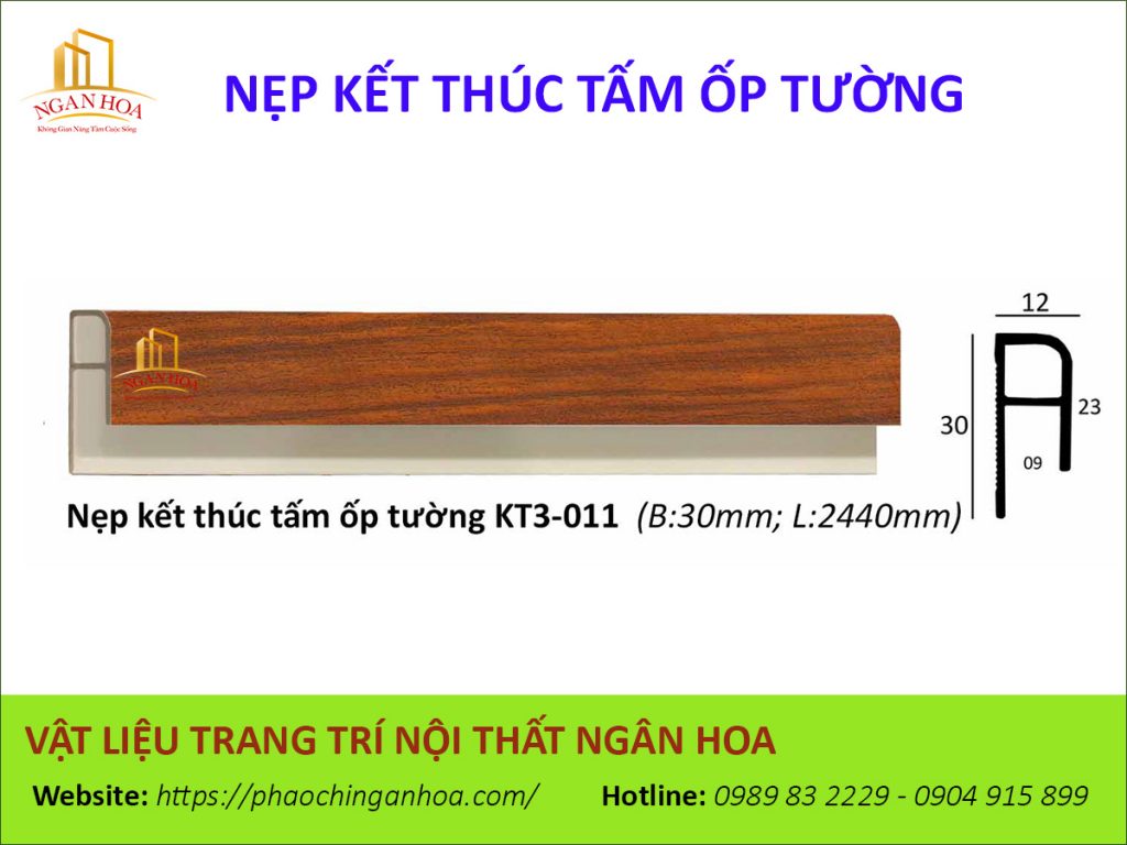 Nẹp kết thúc tấm ốp tường KT3-011.