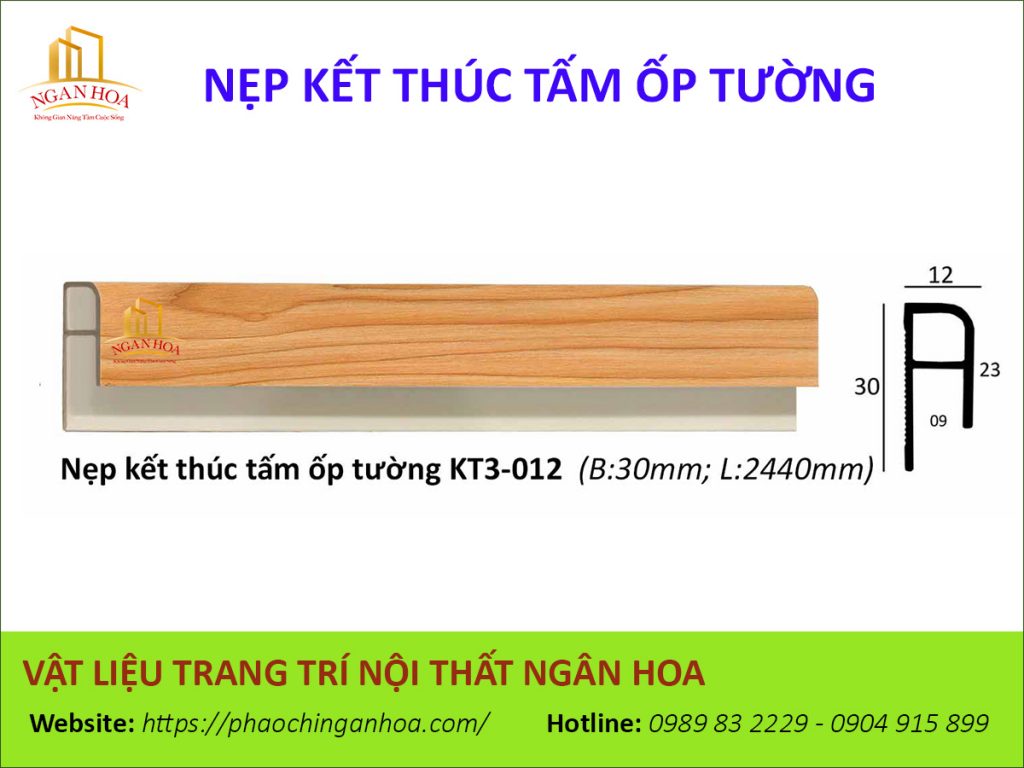 Nẹp kết thúc tấm ốp tường KT3-012.