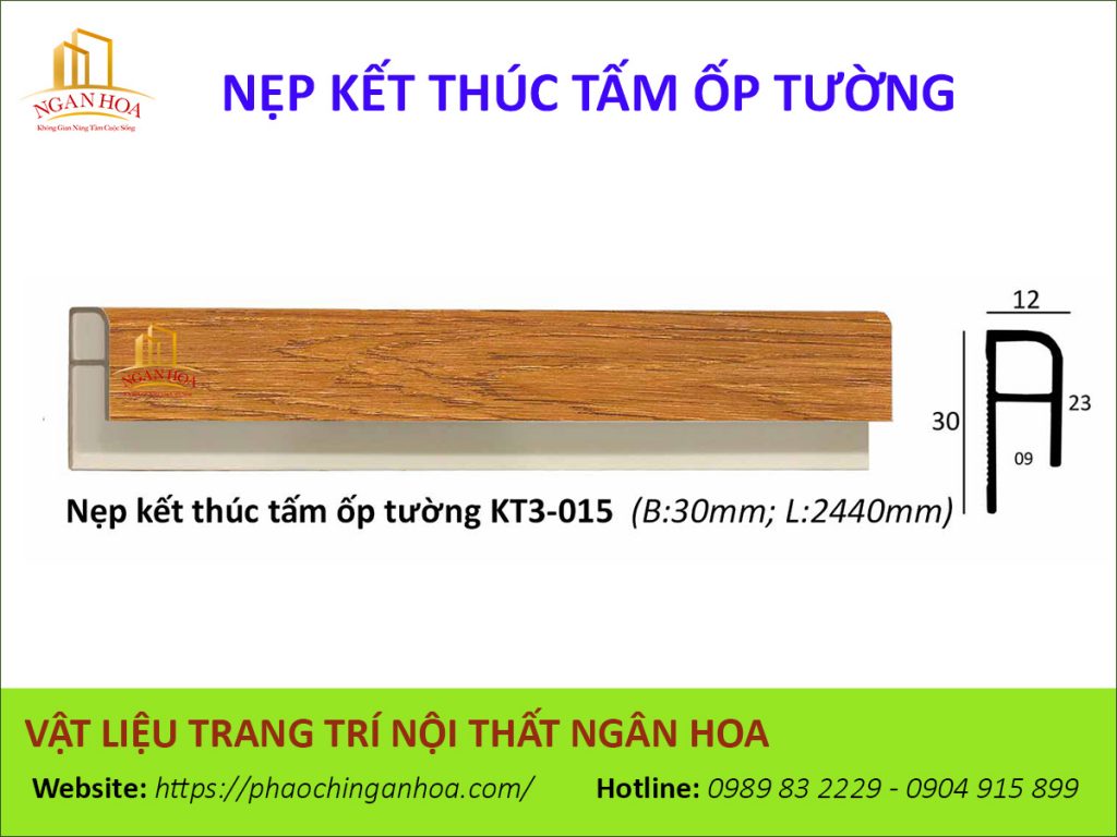 Nẹp kết thúc tấm ốp tường KT3-015.
