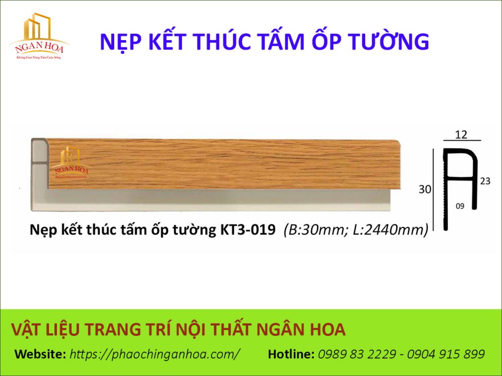 Nẹp kết thúc tấm ốp tường KT3-019.