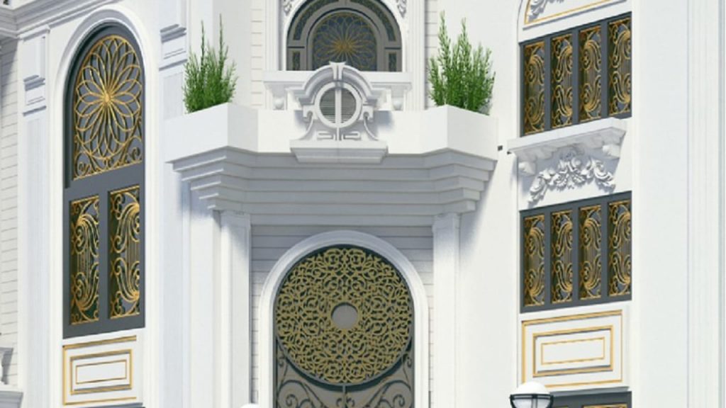 phào chỉ cửa trước