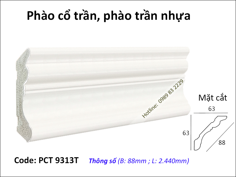 Phào cổ trần, phào trần nhựa PCT 9313T