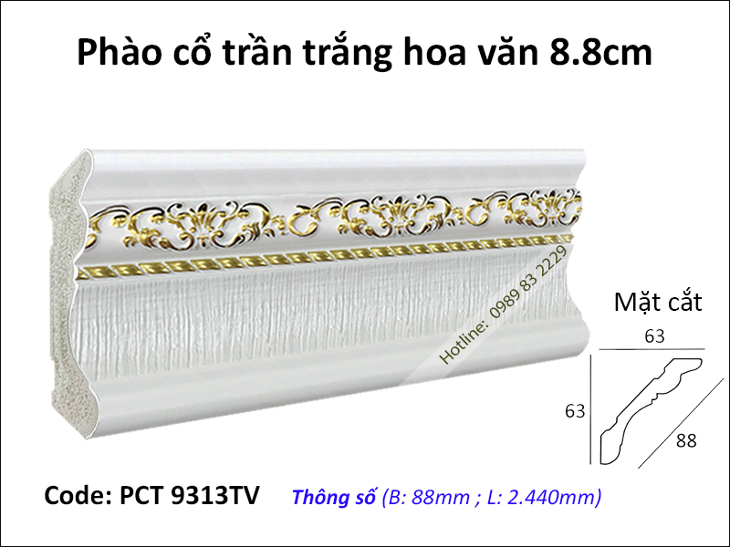 Phào cổ trần, phào trần nhựa PCT 9313TV