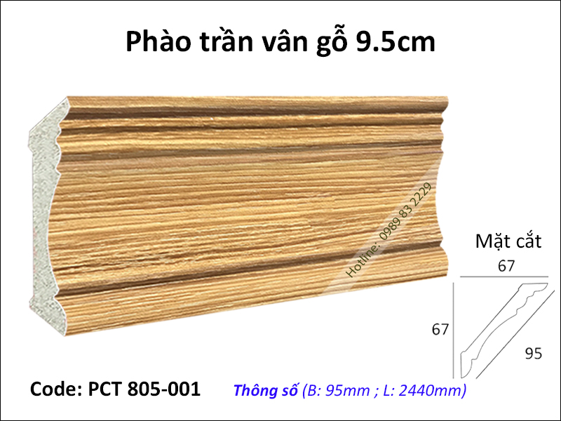 Phào cổ trần vân gỗ PCT 805-001