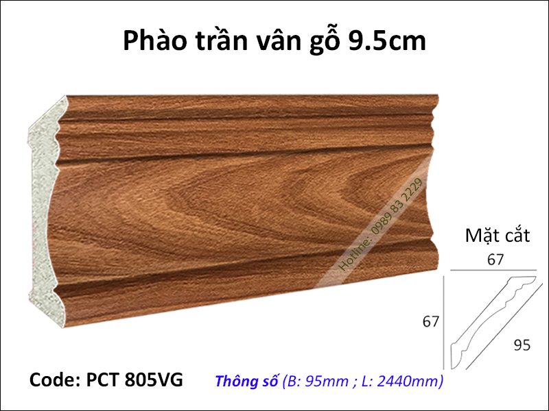 Phào cổ trần vân gỗ PCT 805VG